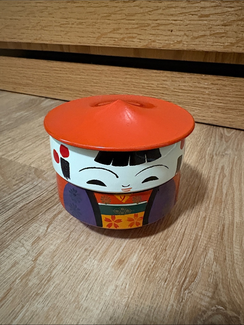 Vintage Geisha Trinket Box Japan OMC Stacking Set
